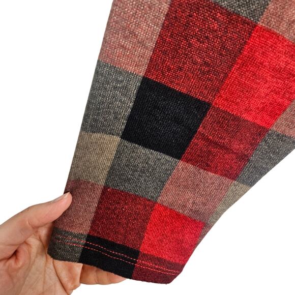 Modcloth Dress Women Plus Size 2X? Red Check Knit Shift Dress Pockets Academia - Picture 4 of 8